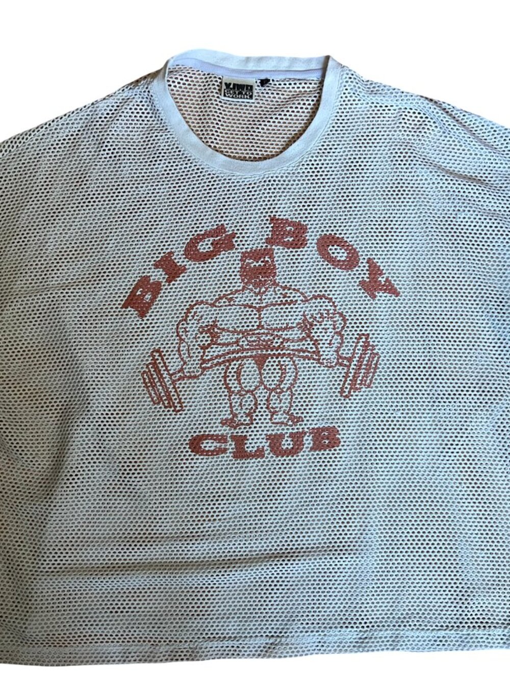 YIWO Big Boy Club Venice Beach Yeah I Workout Crop-top Bodybuilding Mesh Shirt